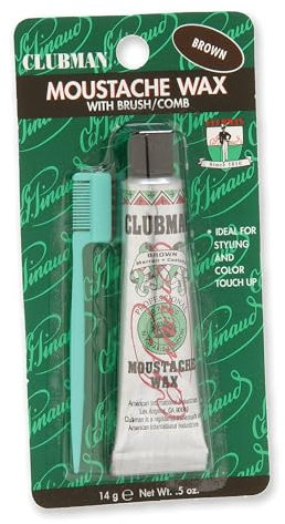Clubman - Cera per baffi e barba, 14 g, colore: Marrone