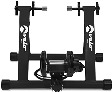 Velo Pro Magnetic Turbo Trainer Variable Resistance Indoor Bike Trainer for Road and Mountain Bicycles (Black)