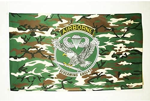 AZ FLAG Drapeau USA Airborne 101 150x90 cm Polyester 100D 2 Œillets | Usage intérieur et extérieur Drapeau décoratif de l'armée américaine coutures doubles et bords renforcés