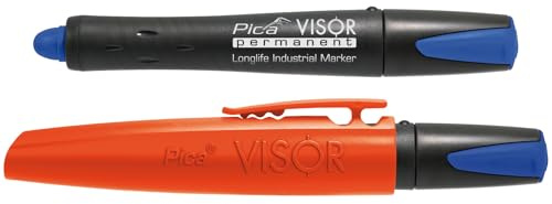Pica 990/41 Permanentmarkör/industriell märkpenna | extremt okänslig och mångsidig, vattentät, torkar aldrig ut | Färg: blå, stiftdiameter: 10 mm, längd: 85 mm