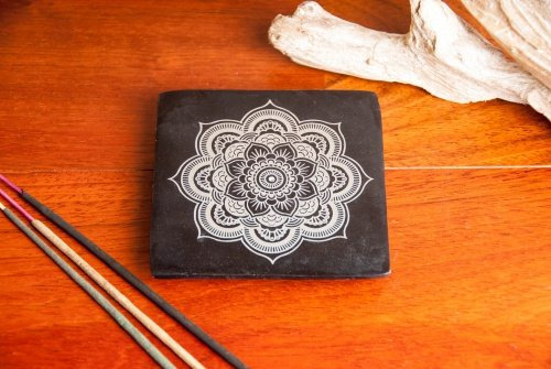 Mandala Specksteinhalter ca. 10 cm