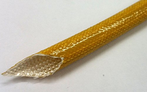 Guaina Isolante in Fibra di Vetro e Silicone, diametro 2 mm, colore Giallo, Alte Temperature 260° C, Isolamento Elettrico 1500V, 10 Metri