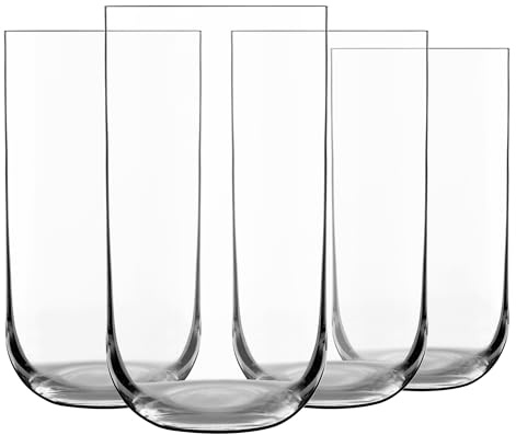 Luigi Bormioli Sublime Highball - Set di 4 bicchieri da 450 ml, in cristallo, lavabili in lavastoviglie