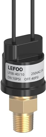 LEFOO LF08PS Air Compressor Pressure Switch Low/High Oil Pressure Switch 10-40psi Wire Terminal Normal Close