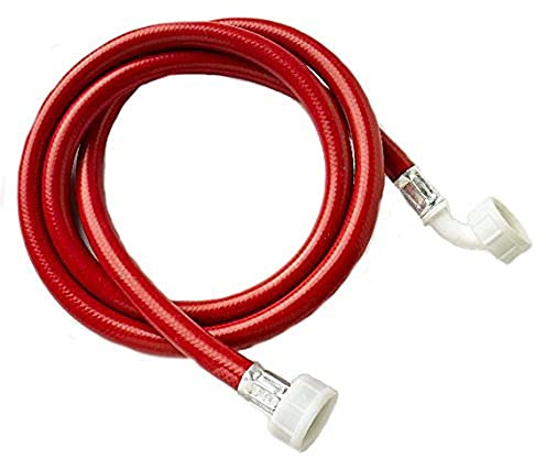 Merriway BH04422 Washing Machine Dishwasher Reinforced Inlet Hose with Connectors, 1.5 m (39 inch) - Red