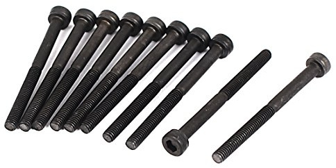 sourcing map 10 Stück Zylinderschrauben M3 x 35mm Legierter Stahl Schwarz | Sechskantschraube Teilgewindebolzen Innensechskant Schrauben