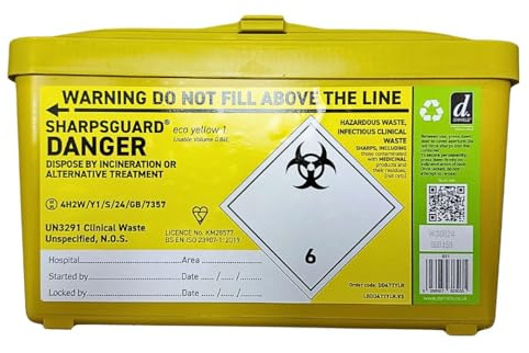 Sharpsguard Sharps Bin 1 litre - Yellow