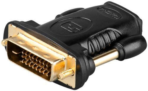 Goobay 33907 - Adaptador de HDMI hembra de 19 pines a DVI-D macho de 24+1 pines (conectores dorados)