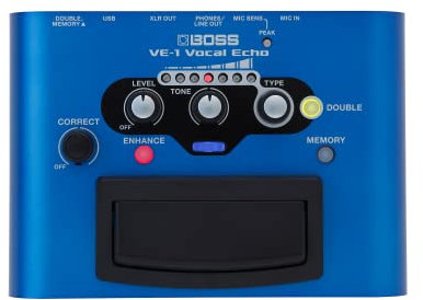 BOSS VE-1 Vocal Echo for Singers and Vocalists | Control Your Vocal Sound in Real-Time | Add Natural Ambience or Deep Reverb to your Voice | Seven Types of Adjustable Effects | Built-In Memory