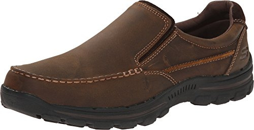 Skechers Braver-Rayland Slip-On Loafer, Mocassini, Uomo, Dark Brown, 45 EU Larga