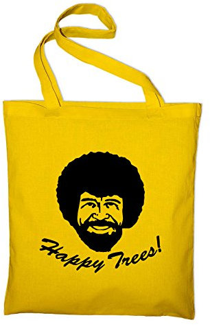 STYLETEX23 Bob Ross Happy Trees Jutebeutel Baumwolltasche, gelb