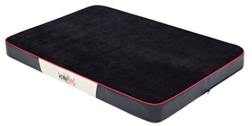 Hobbydog MMPRCRB2 Hundematratze Hundebett Hundesofa Hundekorb Kord mit Kunstleder,M, 80 x 54 x 8 cm, schwarz