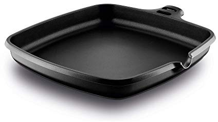 CASTEY - Grill Asador de Inducción de Fundix, Modelo F2-IP22, Color Rojo, Sin Mango, Sartén Antiadherente de Aluminio, Distribución Homogénea del Calor, Medidas 6,48 x 22,86 x 20,32 cm