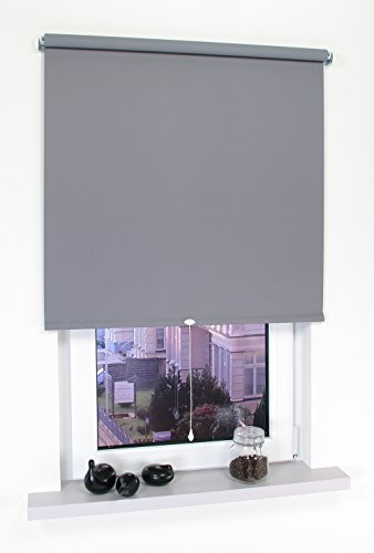Liedeco® Rollo, Spring-, Schnapprollo / 62 x 180 cm (Breite x Höhe), dunkelgrau/Verdunkelnd, Abdunkelnd, Blickdicht/viele Farben, Größen und Typen/Breiten 60-200 cm/Variable Montage möglich