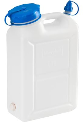 hünersdorff 818100 Weithalskanister Abklärkanister / Abklärkanister / Mehrzweckkanister mit großer Öffnung zur einfachen Innenreinigung, 10 Liter, UV-Schutz, Made in Germany, Weiß