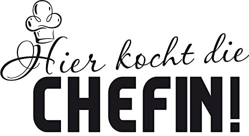 GRAZDesign Wandtattoo Küche Hier kocht die Chefin Spruch | Küchenaufkleber selbstklebend - 56x30cm / 031 rot
