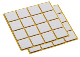 Metafranc Set di 30 feltrini autoadesivi, 32 x 32 mm, colore bianco, protezione efficace per mobili e sedie, per pavimenti delicati, 644996