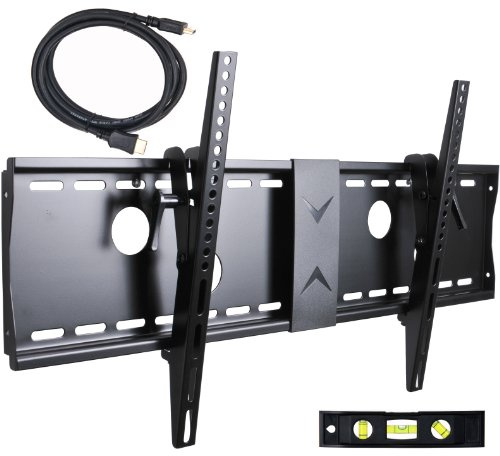 VideoSecu Tilt TV Wall Mount Bracket for Most 37 to 75-Inch LCD LED Plasma Screen Display up to VESA 400X400 684X300 600x400mm with HDMI Cable, Bubble Level MP502B 3KR