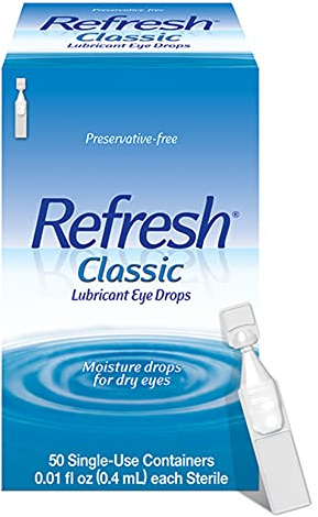 Refresh Classic Lubricant Eye Drops, Preservative-Free,0.01 Fl Oz Single-Use Containers, 50 Count, Pack of 1, Packaging May Vary