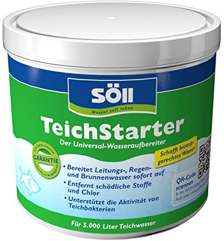 Söll 12080 TeichStarter, 500 g - Universal-Wasseraufbereiter für den Gartenteich, wasserstabilisierendes Teichpflegemittel zur Teichwasseraufbereitung im Fischteich, Koiteich