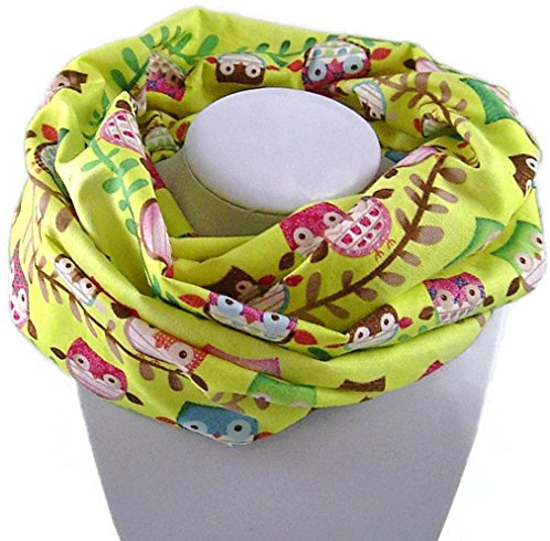 Kinder-Loop Schlauchschal EULEN auf Ästen gelb - 100% Baumwolle - bettina bruder®