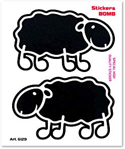 4R Quattroerre.it 6129 Adhesivos Stickers Bomb Ovejas, 10 x 12 cm