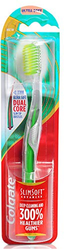 COLGATE Colgate Slim Soft Advanced Brosse à dents pour adultes – Multicolore, manuelle, 1 pièce (ultra douce)