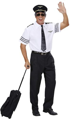 W WIDMANN MILANO Party Fashion - Costume pilote, chemise, casquette et cravate, capitaine, pour carnaval