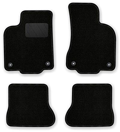 Bär-AfC Auto Fußmatten Classic passend für VW Polo 6N2 1999-2001, Autoteppiche Nadelvlies Schwarz, Rand Kettelung Schwarz, Textiler Trittschutz, Set 4-teilig, VW04296