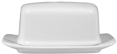 Seltmann 001.105311 Lukullus Beurrier en porcelaine avec couvercle, 1/4 PFD, blanc, 14,1 cm x 6,1 cm