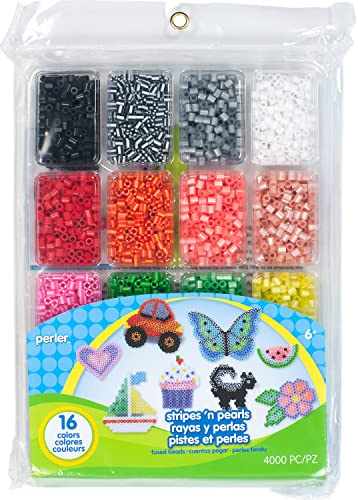 Perler Beads 80-17604 Perler Fused Bead Tray 4000/Pkg-Stripes 'n Pearls