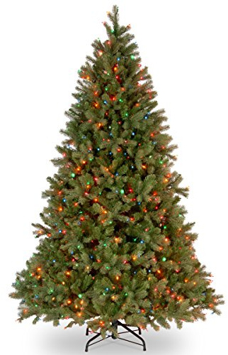 National Tree Company 6.5 ft Pre-Lit Downswept Douglas Fir Artificial Christmas Tree, 450 Multicolor Lights, 1,227 Tips, Includes Stand, Green