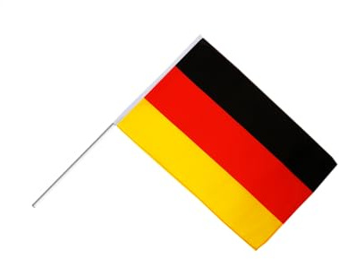 Flaggenfritze Stadionfahne Deutschland 60 x 90 cm - große Stockflagge für Sportevents, Umzüge und Dekoration