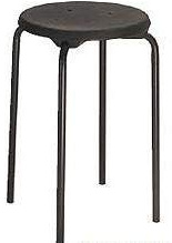 Lotz Stapel-Hocker Modell 3258 - Sitzhöhe 58 cm, Gestell schwarz, Sitz PU schwarz - von Lotz PU schwarz schwarz