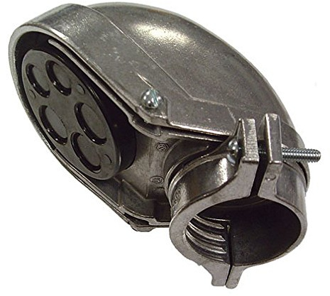 Hubbell-Raco 2412 Overhead Service Electrical Entry Head with Clamp, Rigid/IMC Conduit/EMT, 3 Trade Size, Aluminum