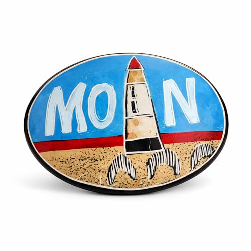budawi® Speckstein Handschmeichler Moin | gravierter Naturstein mit Leuchtturm | maritimes Geschenk