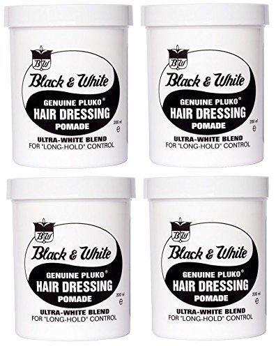 Black & White Genuine Pluko Hair Dressing Pomade 200ml x4