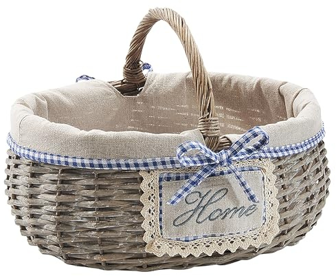 Kobolo Ovaler Dekokorb mit Innenfutter und Henkel im Home-Design