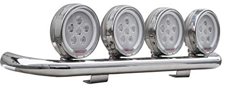 Hansen Styling Parts Universeller LKW Lampenbügel aus Edelstahl - Scheinwerferbügel für LKW mit Flachdach - Halterung für 4 Scheinwerfer - Inkl. Teilegutachten