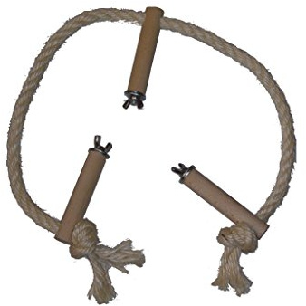 pipano Sitzseil 60-200 cm Sisal 12 mm für Vogelkäfig, Kletterseil, Nymphensittich, Wellensittich, PS3212 (80 cm)