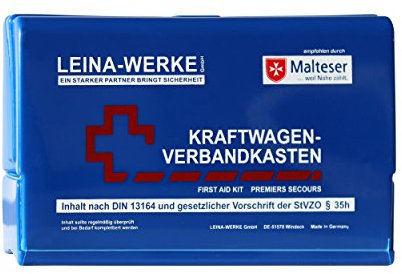 Leina 10057 Motor vehículo Kit de Primeros Auxilios Star II, Azul/Blanco/Rojo