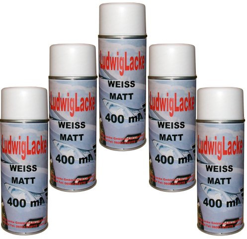 Standardspray Lot de 5 Bombes de Peinture Blanc Mat 400 ML