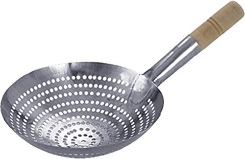 JADE TEMPLE 17282 Colador de Metal con Mango de Madera, diámtro: 30 cm, Longitud: 20 cm, Plata, 62 x 41 x 28 cm