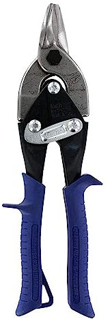 MIDWEST Bulldog Aviation Tin Snip Straight Cut Cutting Shears with Forged Blade & Kush'n-Power Comfort Grips MWT-6716B , Blue