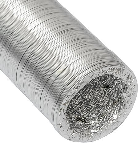 10m Tubo in alluminio per aerazione Ø100mm di eyepower | Corrugato termoresistente flessibile per riscaldamenti e condizionatori | Condotto a spirale per climatizzatori