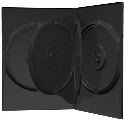 100 (2x 50) DVD CD Hüllen 4fach 4er-DVD-Box schwarz