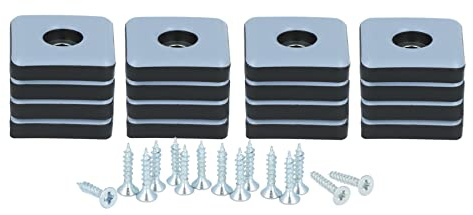 GLEITGUT 16 x Teflongleiter eckig zum Schrauben 25 x 25 mm PTFE Möbelgleiter quadratisch Stuhlgleiter