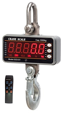 Toplionace 1000KG 2200LBS Digital Kranwaage, 1T Aluminium Hochleistungs Kompakt Hängewaage Smart Type LED-Anzeige