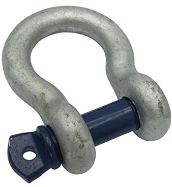 Bow Shackle with Screw Pin 6.5 Ton (Lifting Towing Galvanised Steel 6500KG)