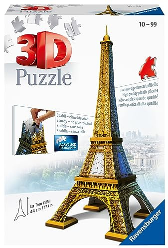 Ravensburger Wieża Eiffela 216 elementów Puzzle 3D Budynki 12556 Dla dzieci i dorosłych. Technologia Easy Click - każdy element pasuje idealnie